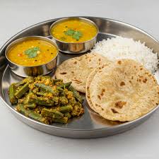 Yummy Bhindi, Roti, Dal, Rice Thali #foodforever #yummy #thali